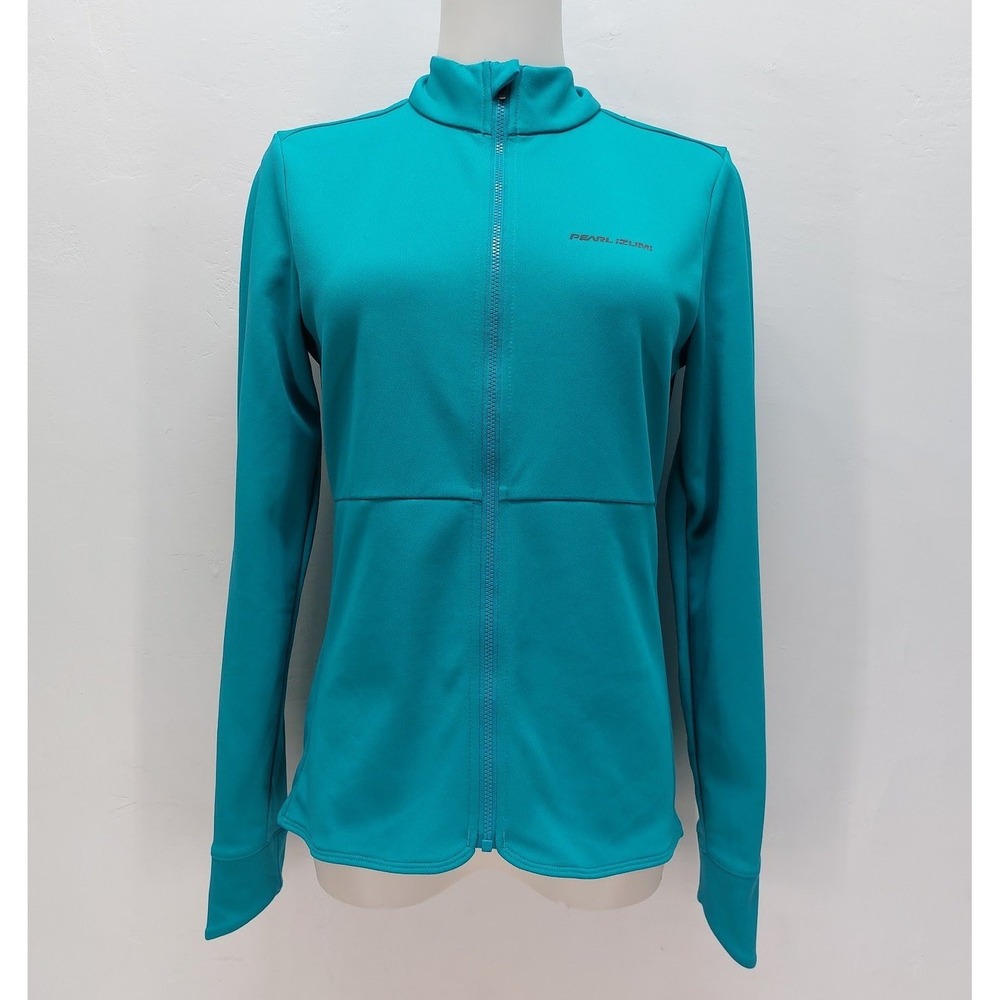 Pearl Izumi Cycling Jersey Women's Small Teal Blue Full Zip Long Sleeve Cyclist
